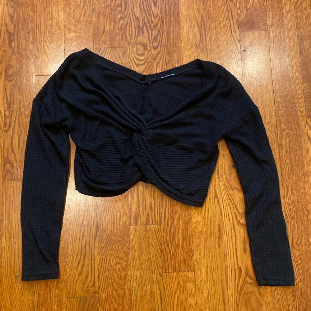 Urban Outfitters front twist waffle knit sweater
